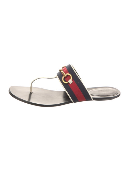 Gucci Web Accent Leather Slides