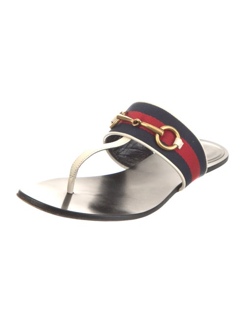Gucci Web Accent Leather Slides