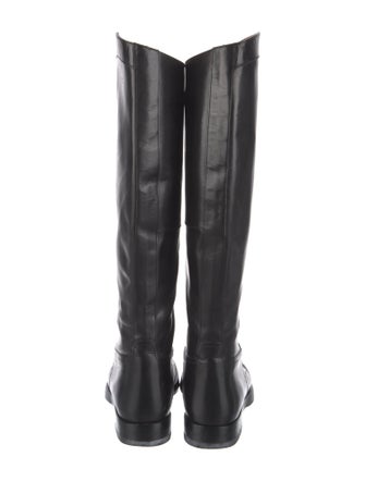 Gucci Web Accent Leather Lace-Up Boots