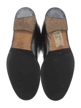 Gucci Web Accent Leather Lace-Up Boots