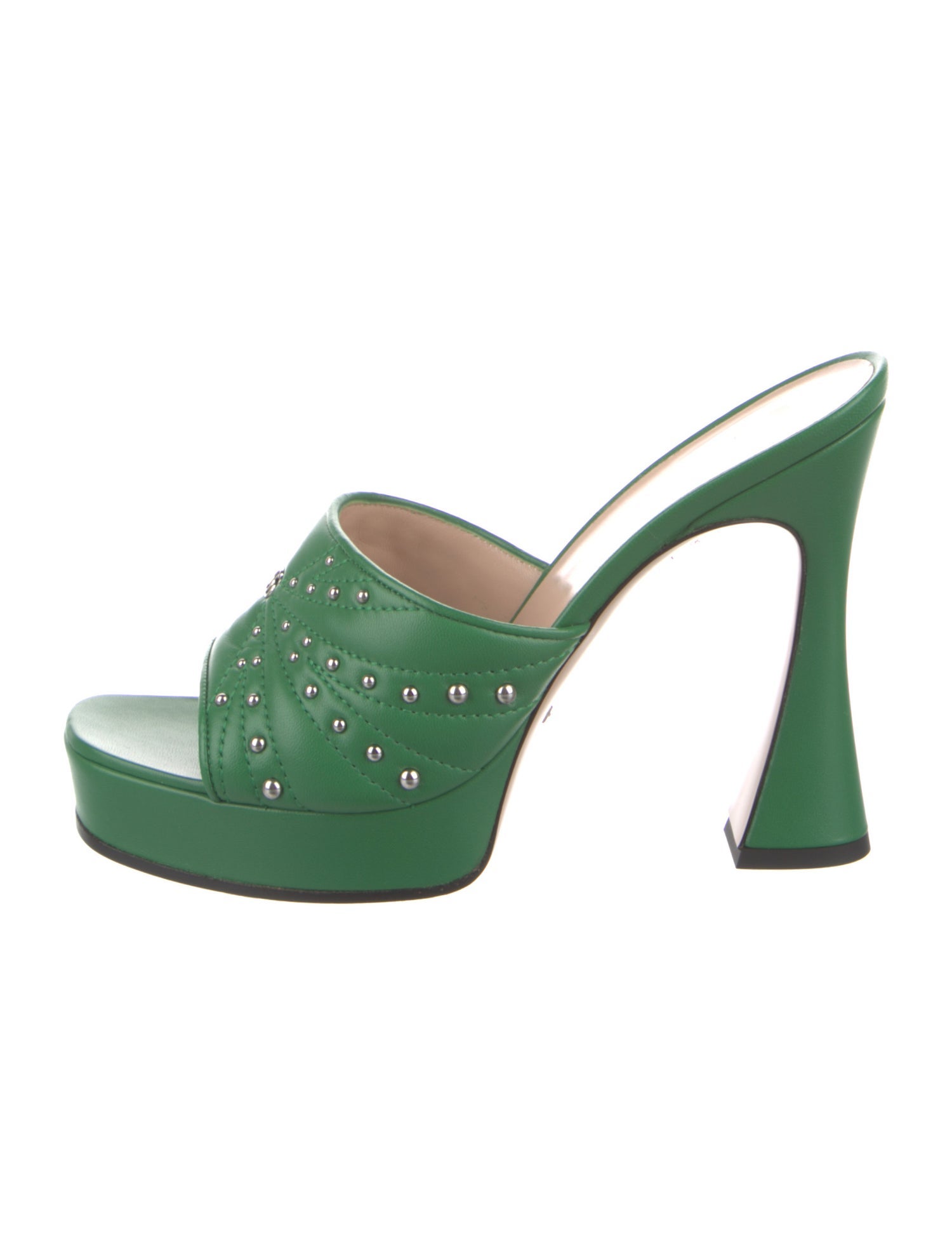 Gucci Double G Logo Leather Slides