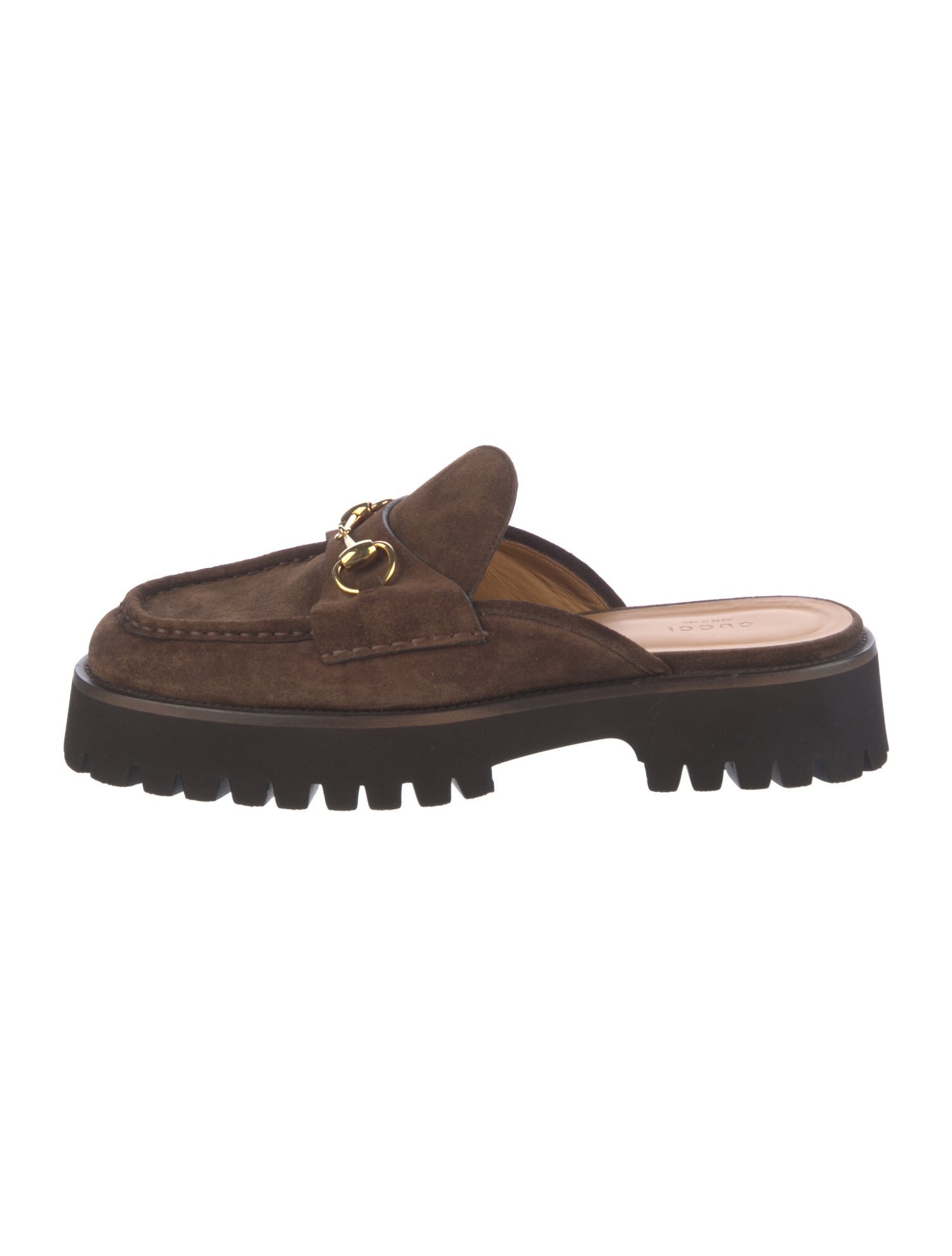 Gucci Horsebit Accent Suede Mules