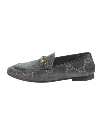 Gucci Horsebit Accent Velvet Loafers