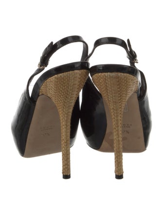 Gucci Patent Leather Slingback Pumps