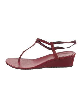 Gucci Sylvie Web Accent Leather T-Strap Sandals