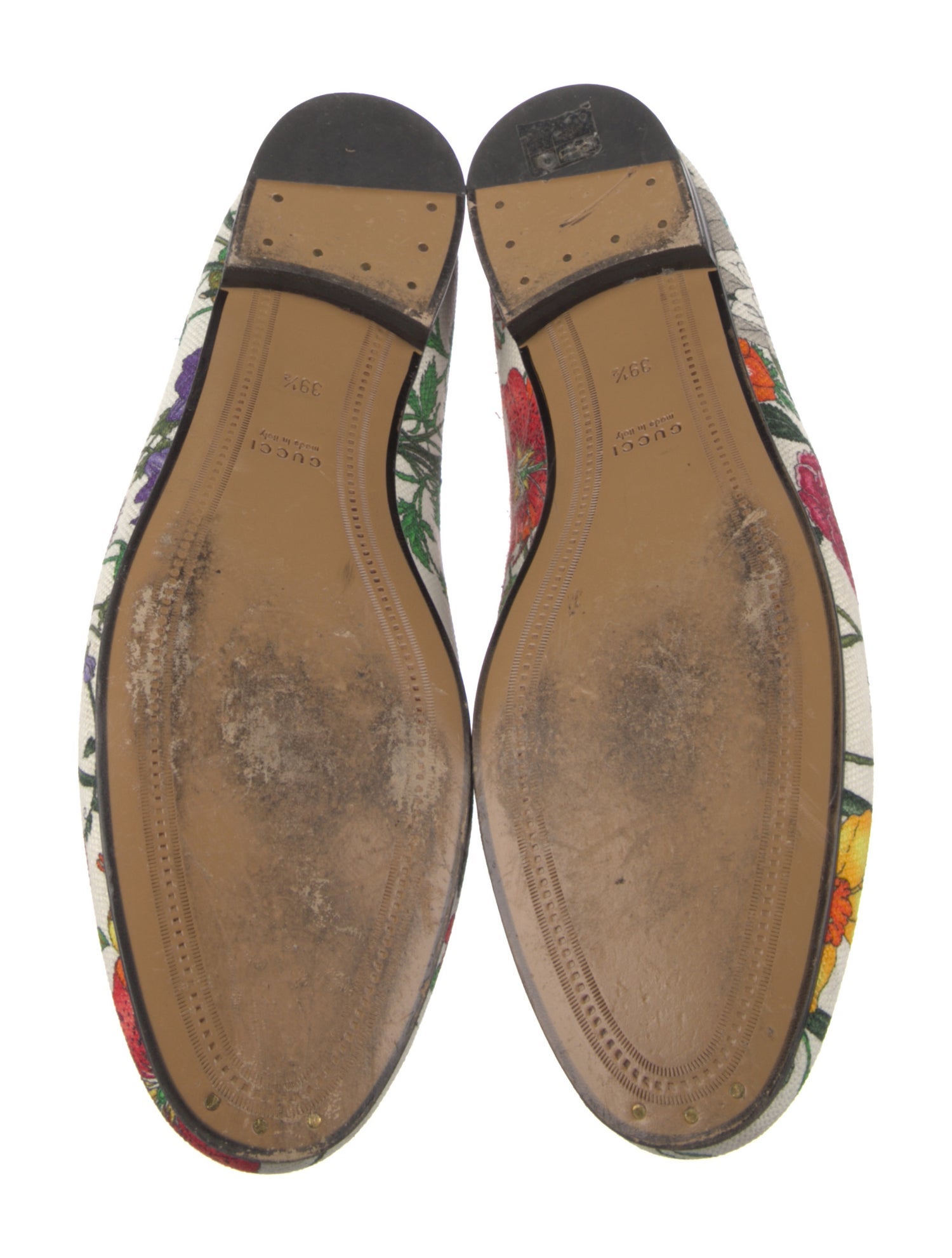 Gucci Flora Print Canvas Loafers