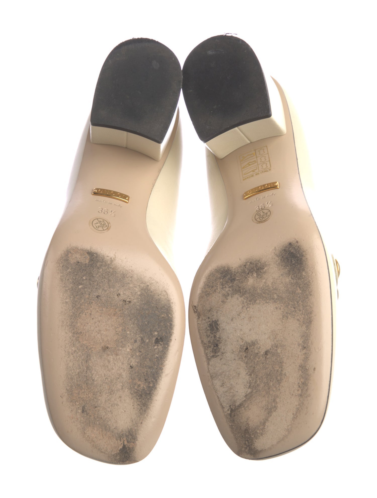 Gucci Leather Chain-Link Accents Slingback Pumps