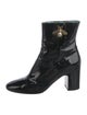 Gucci Faux Pearl Accents Patent Leather Boots