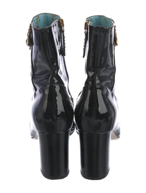 Gucci Faux Pearl Accents Patent Leather Boots