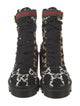 Gucci Tweed Pattern Combat Boots