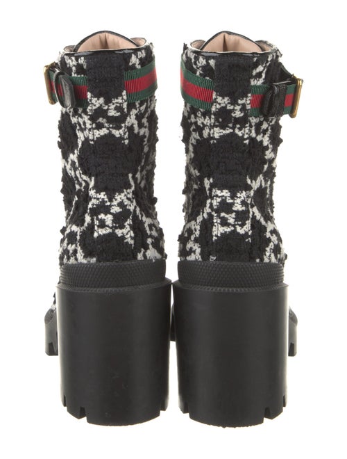 Gucci Tweed Pattern Combat Boots