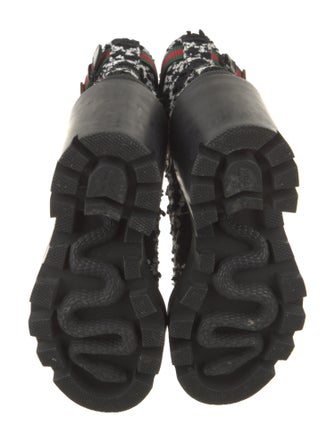 Gucci Tweed Pattern Combat Boots