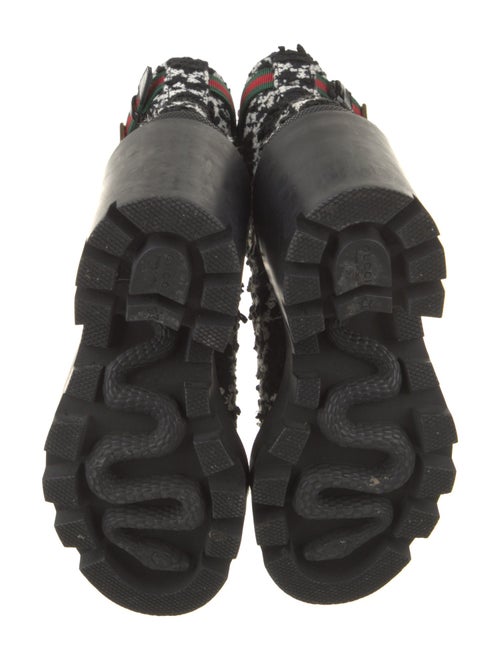 Gucci Tweed Pattern Combat Boots