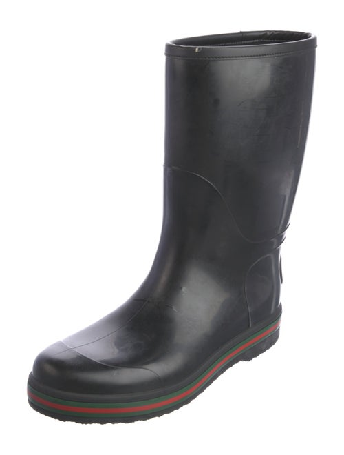 Gucci Web Accent Rubber Rain Boots