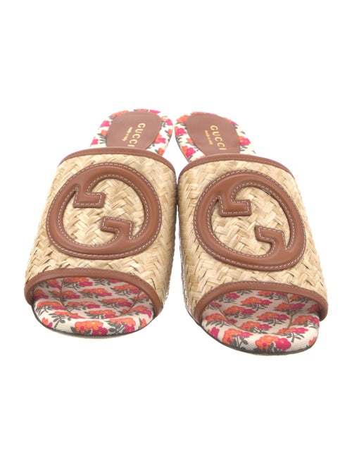 Gucci Interlocking G Logo Raffia Slides