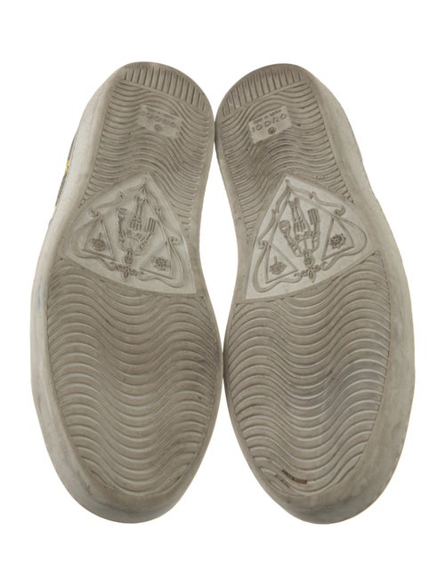Gucci Flora Print Leather Trim Embellishment Sneakers