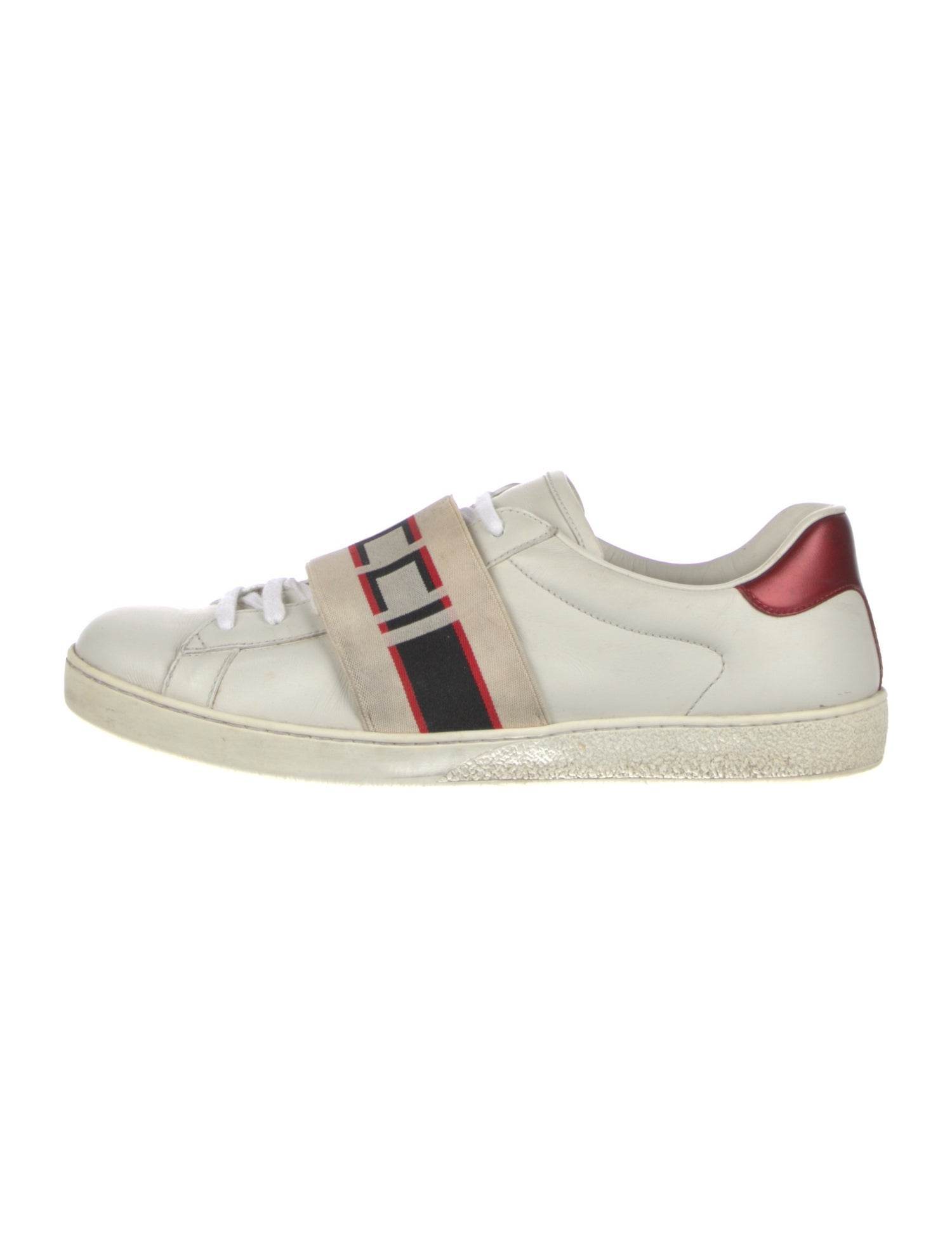 Gucci Web Accent Leather Sneakers