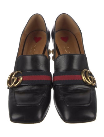 Gucci Faux Pearl Accents Leather Pumps