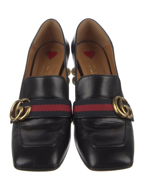 Gucci Faux Pearl Accents Leather Pumps