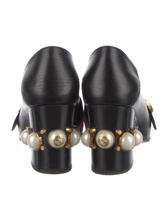 Gucci Faux Pearl Accents Leather Pumps