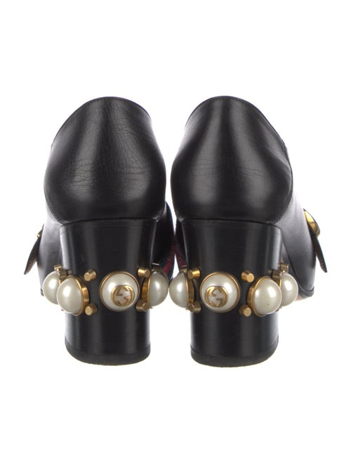 Gucci Faux Pearl Accents Leather Pumps
