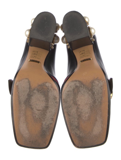 Gucci Faux Pearl Accents Leather Pumps