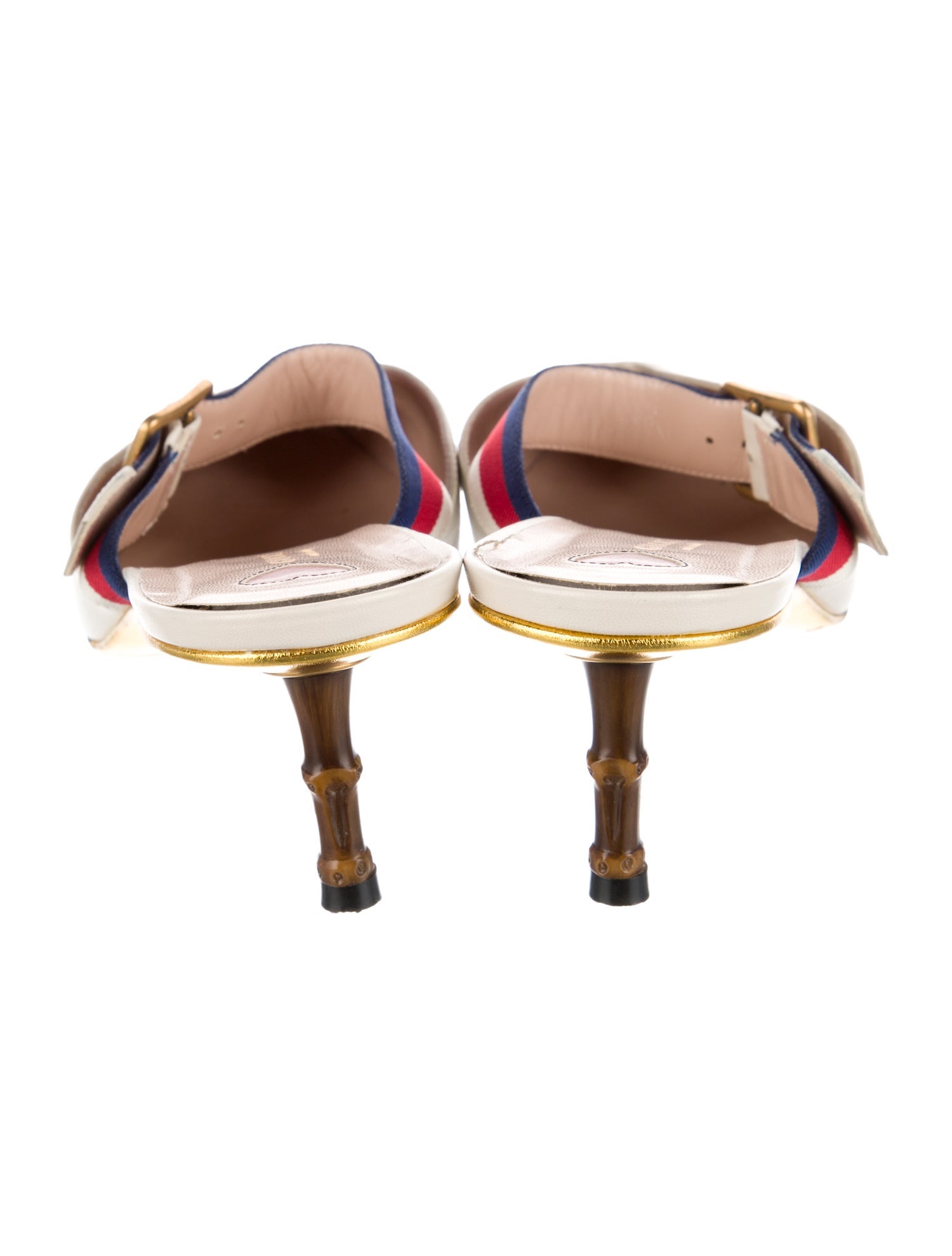 Gucci Sylvie Web Accent Leather Mules