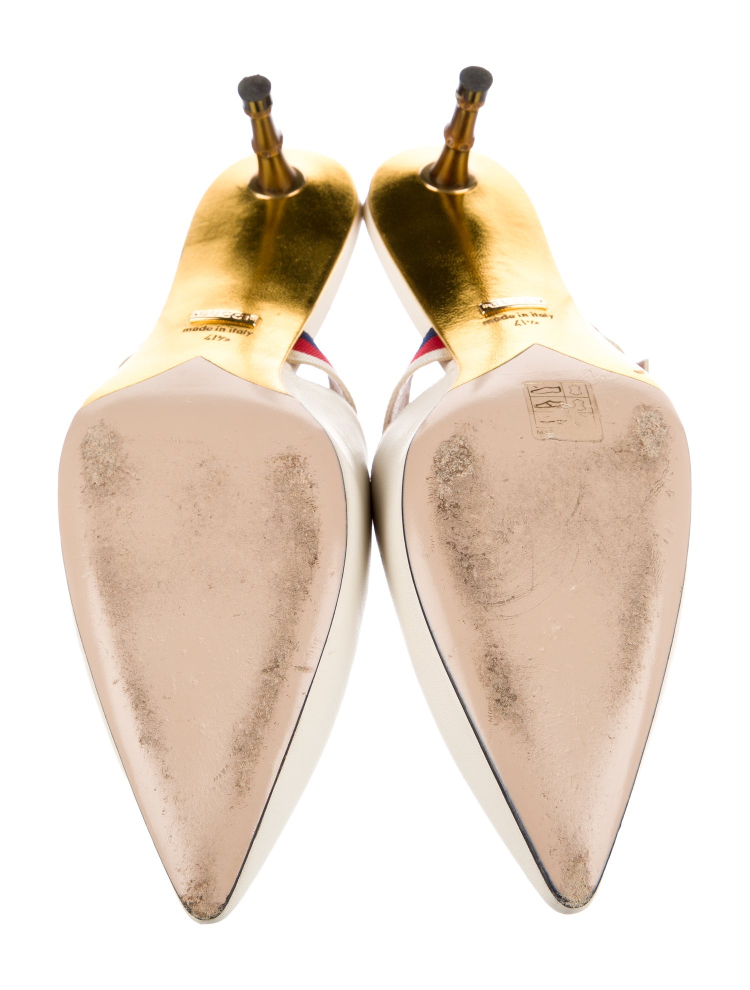 Gucci Sylvie Web Accent Leather Mules