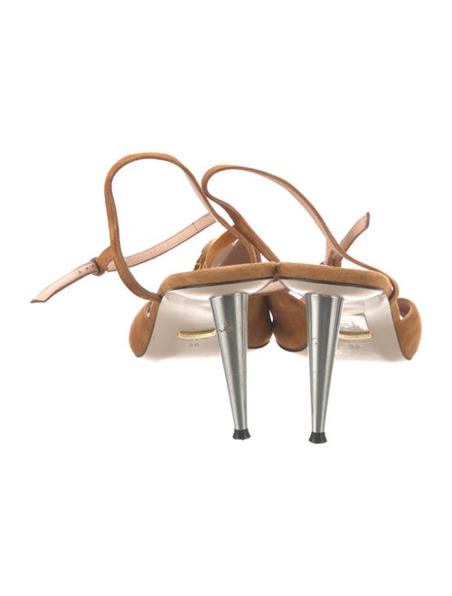 Gucci Interlocking G Logo Suede Slingback Sandals