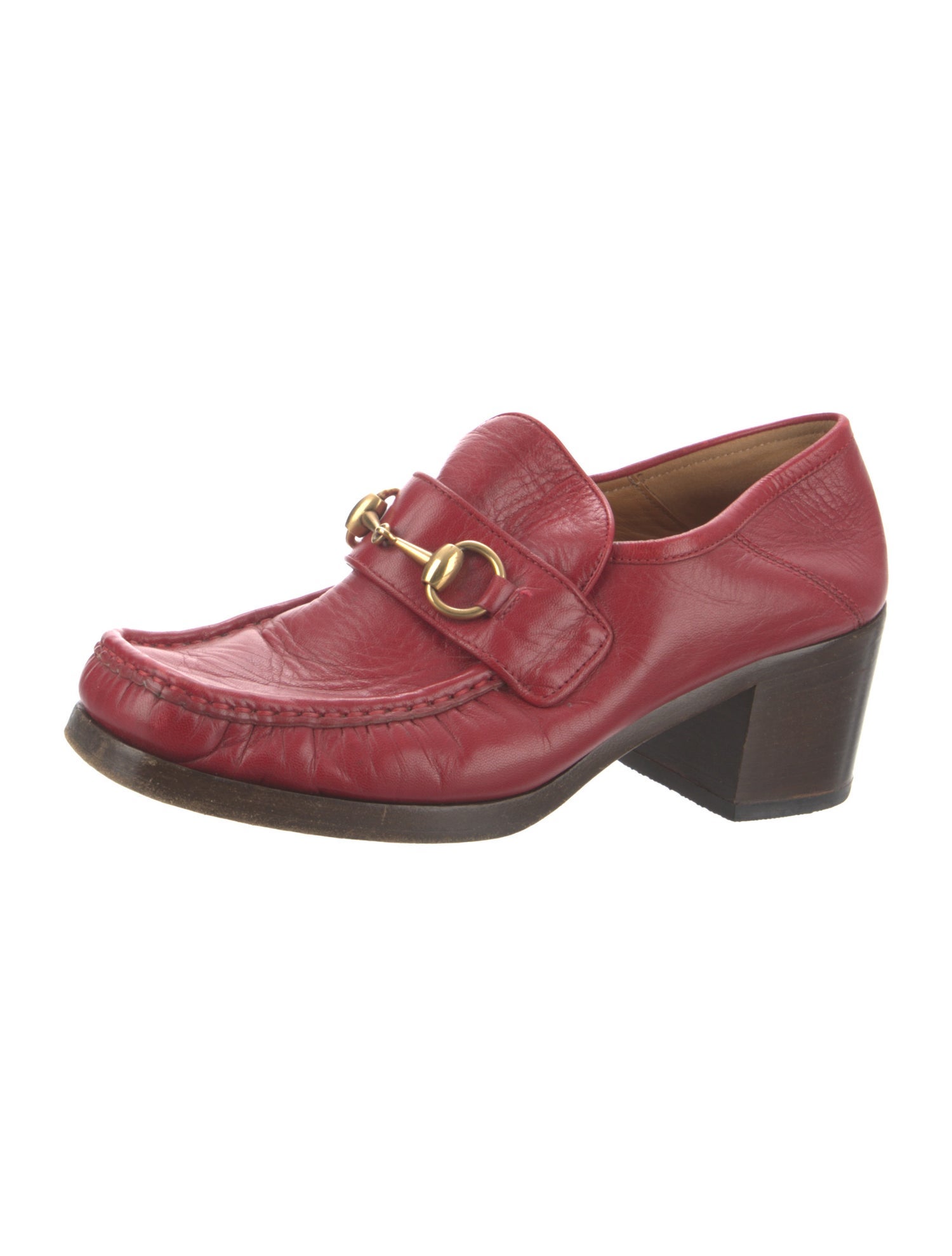 Gucci Horsebit Accent Leather Pumps