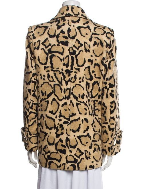 Gucci Wool Animal Print Faux Fur Coat