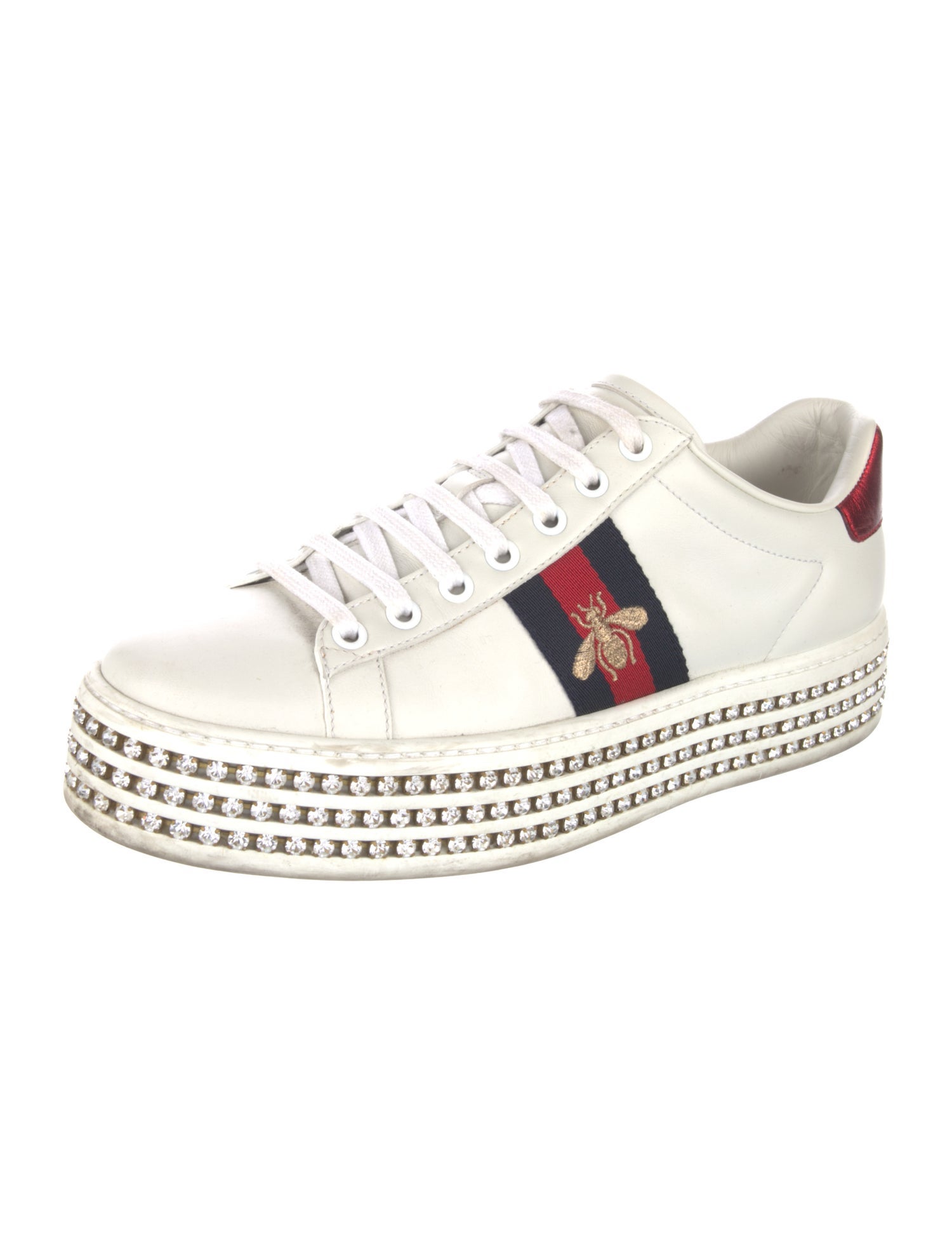 Gucci Sylvie Web Accent Leather Sneakers
