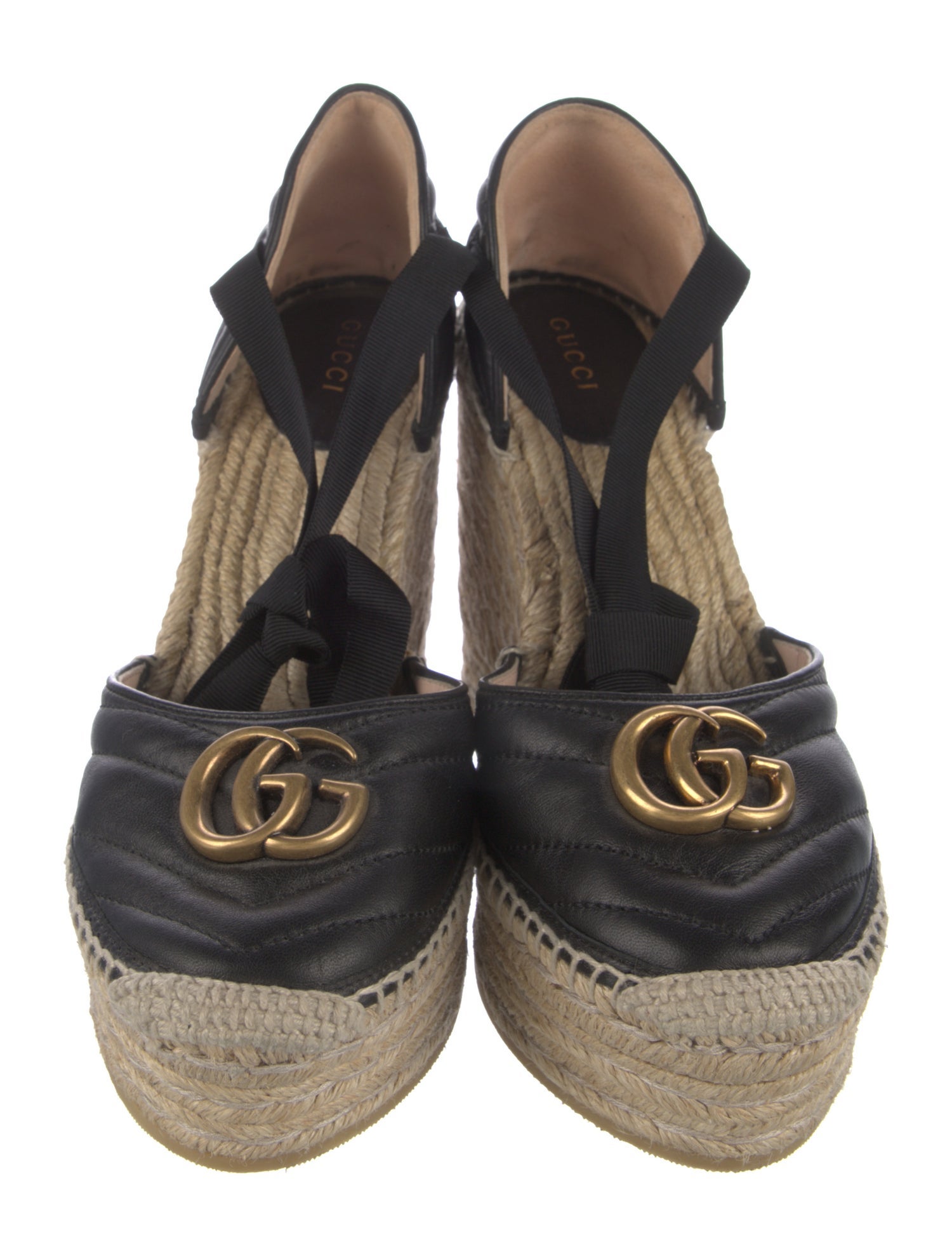 Gucci Double G Logo Leather D'Orsay Pumps