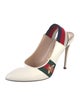 Gucci Web Accent Leather Slingback Pumps