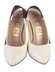 Gucci Web Accent Leather Slingback Pumps
