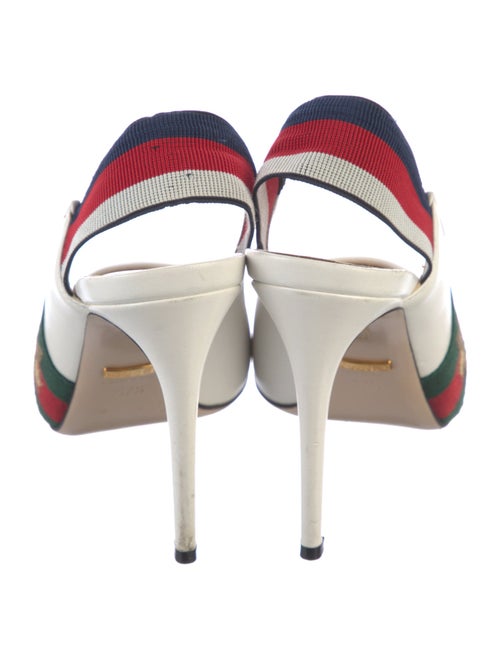 Gucci Web Accent Leather Slingback Pumps