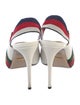 Gucci Web Accent Leather Slingback Pumps