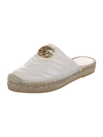 Gucci Double G Logo Leather Mules
