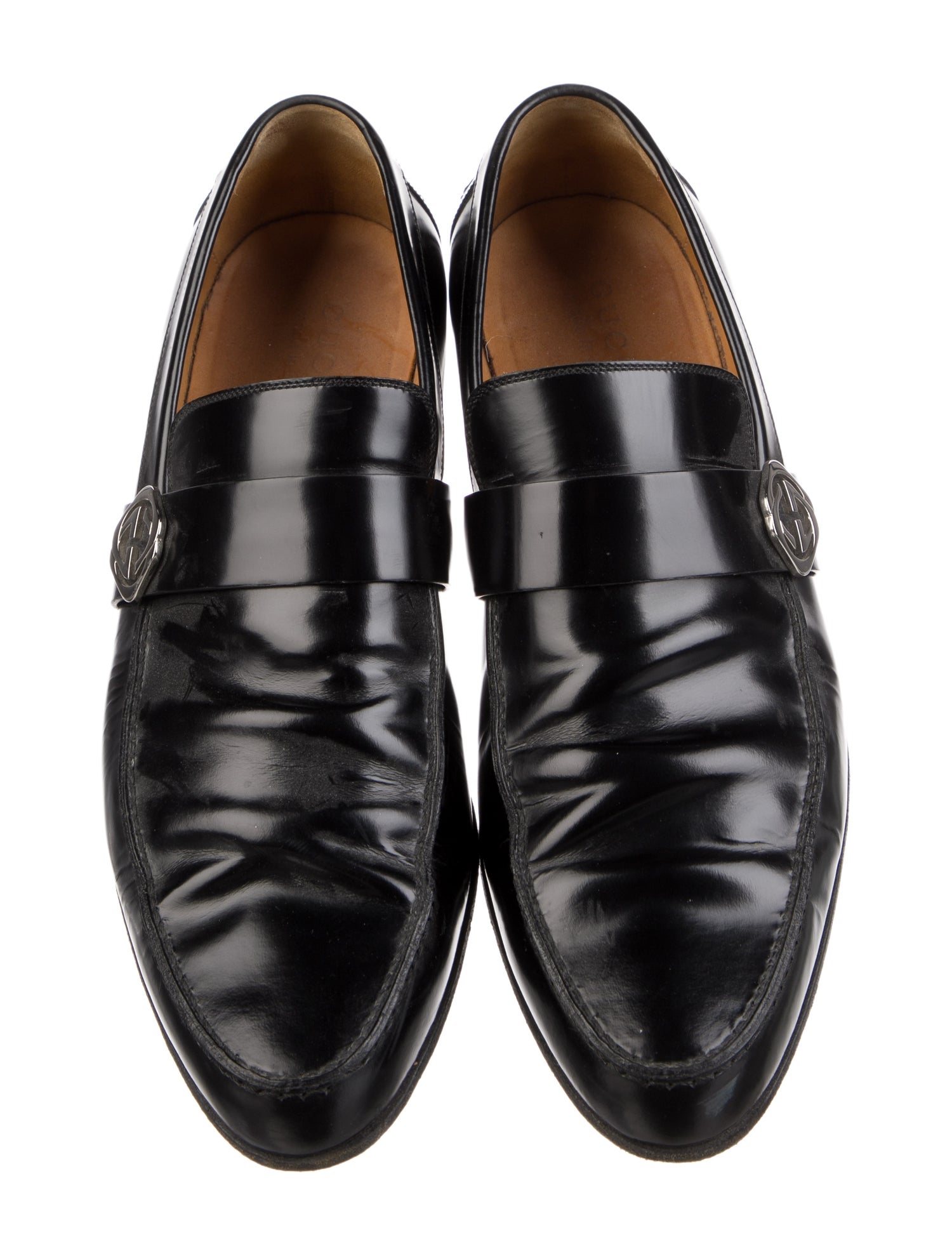 Gucci Interlocking G Logo Leather Dress Loafers