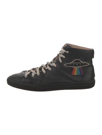 Gucci Web Accent Leather Sneakers