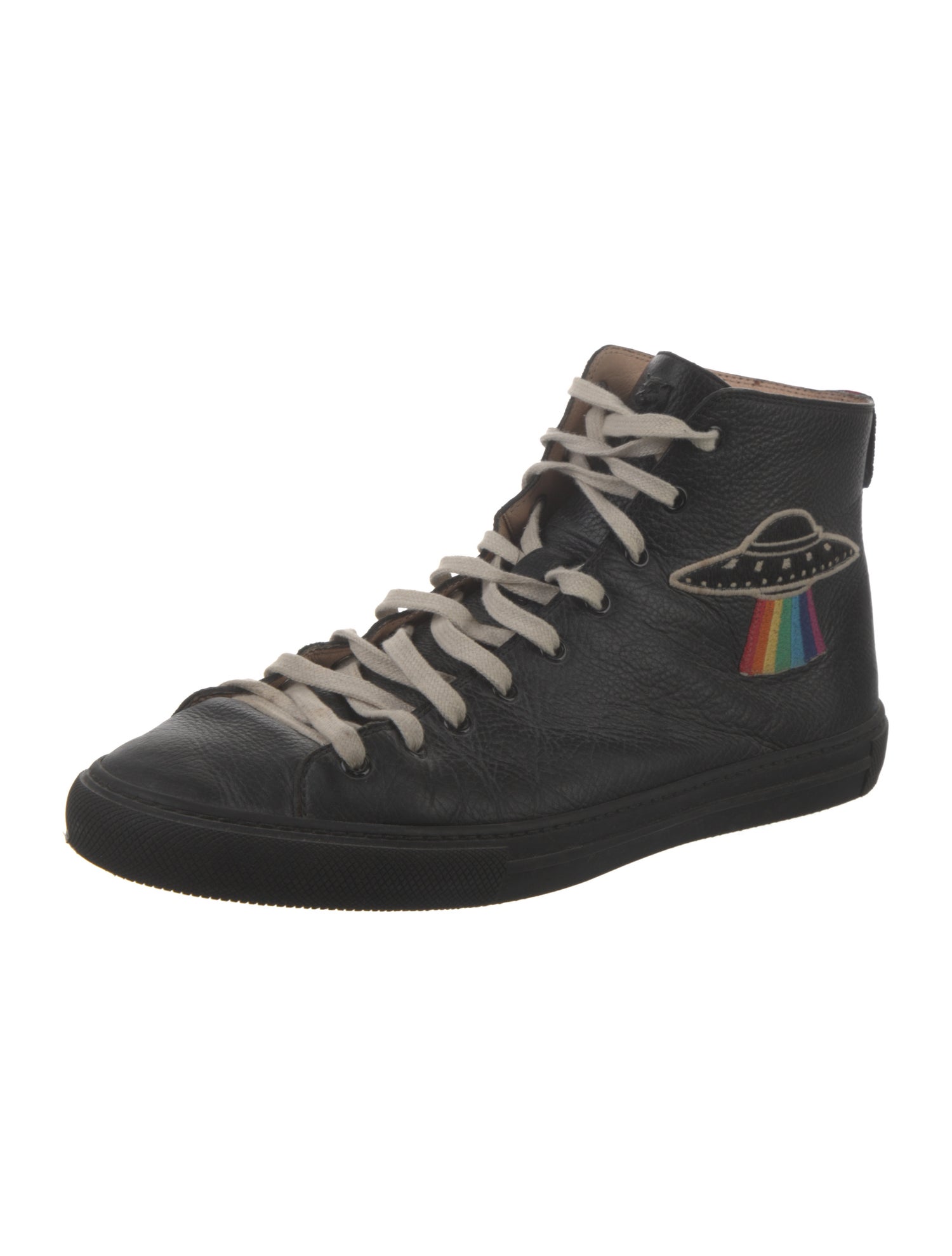 Gucci Web Accent Leather Sneakers