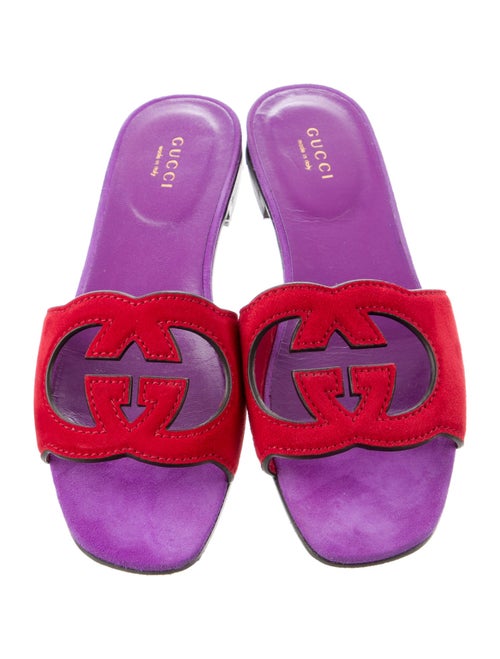 Gucci Interlocking G Logo Suede Slides