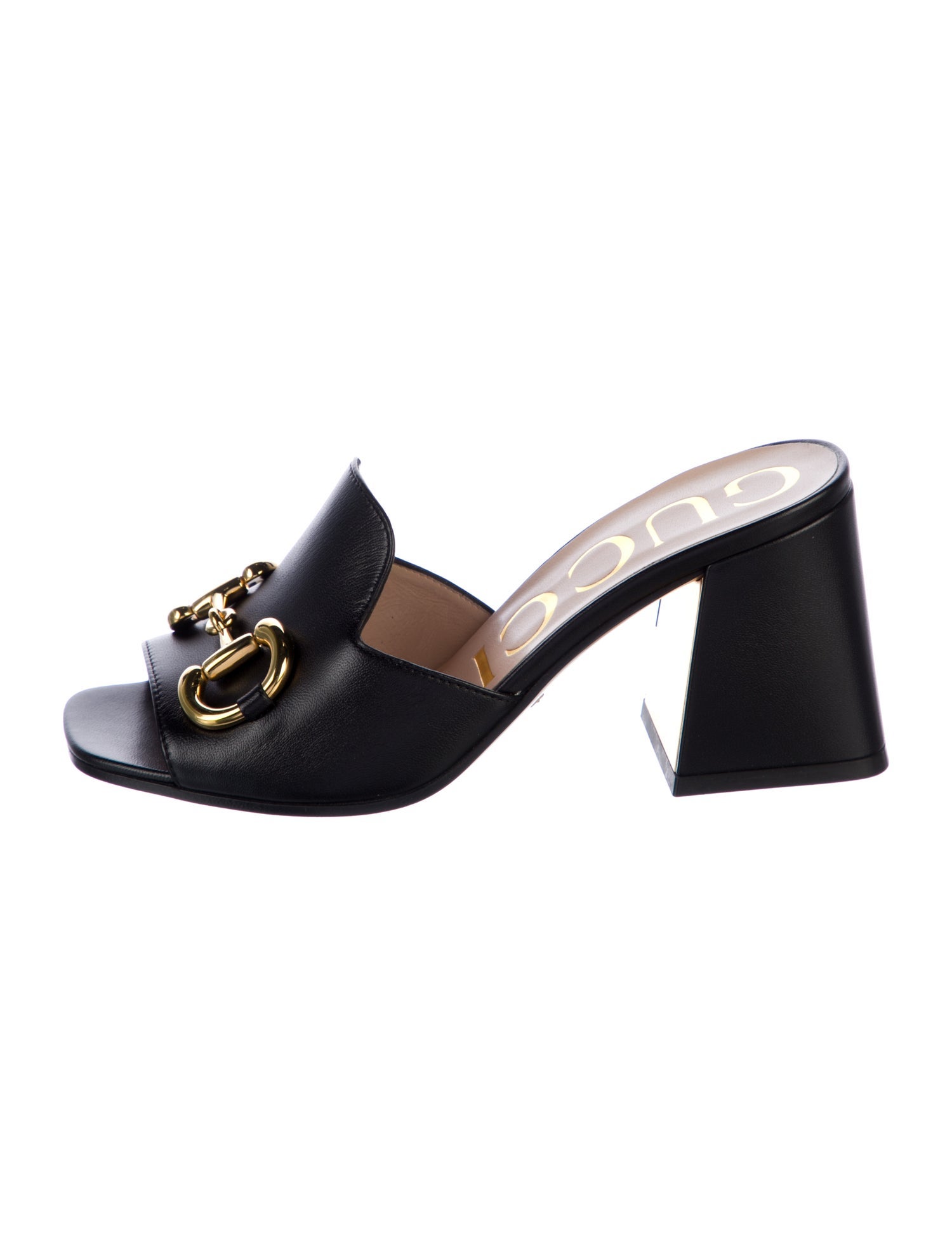 Gucci Horsebit Accent Leather Slides