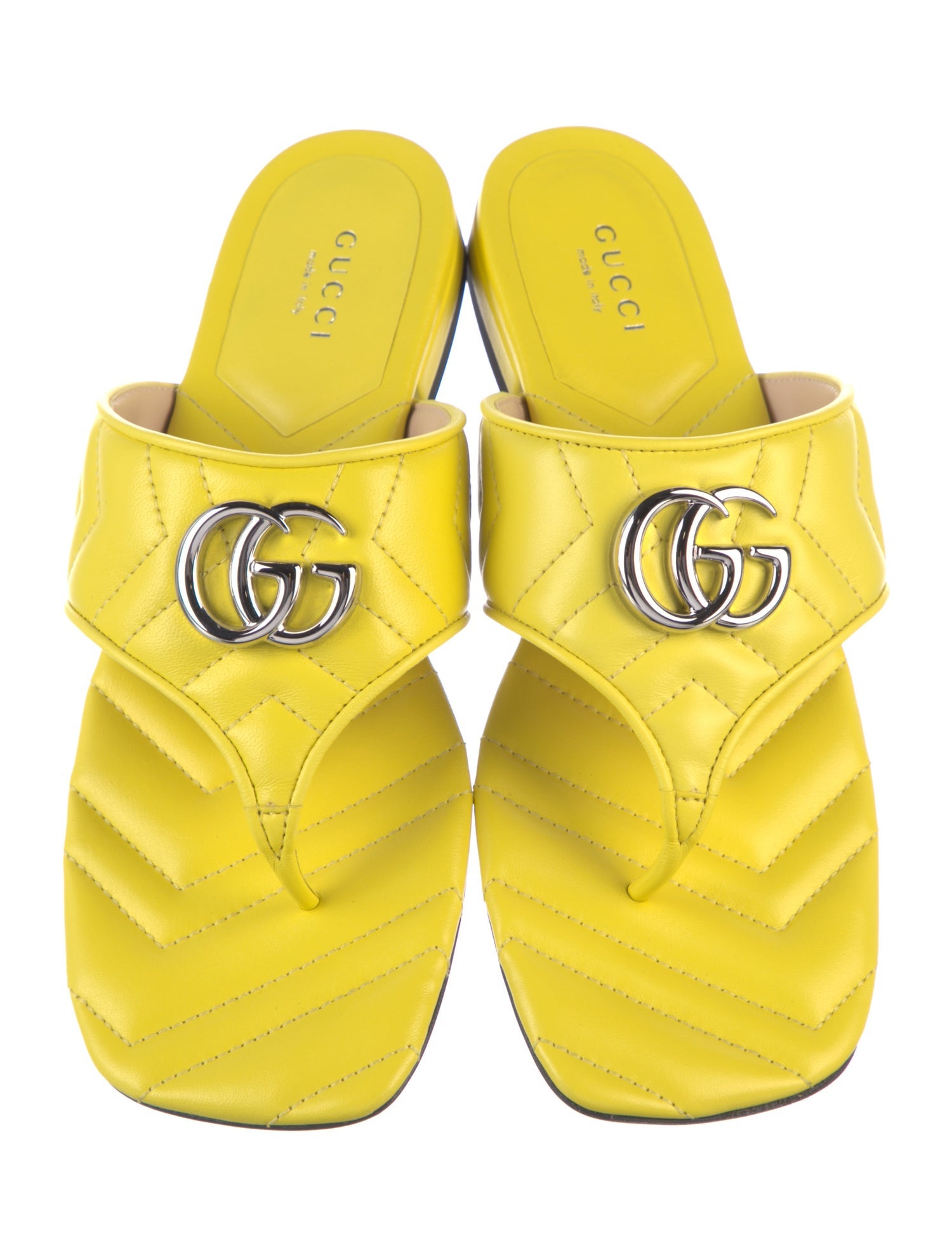Gucci Double G Logo Leather Mules
