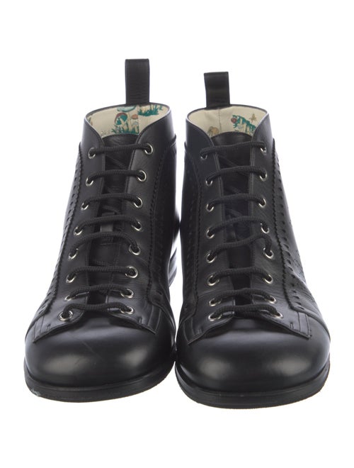 Gucci Leather Lace-Up Boots