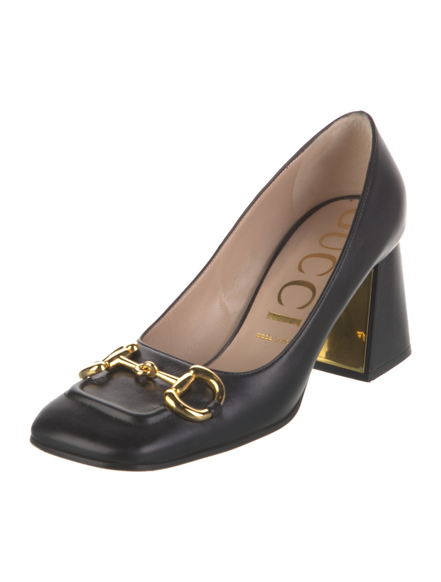 Gucci Horsebit Accent Leather Pumps