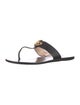 Gucci Double G Logo Leather Flip Flops