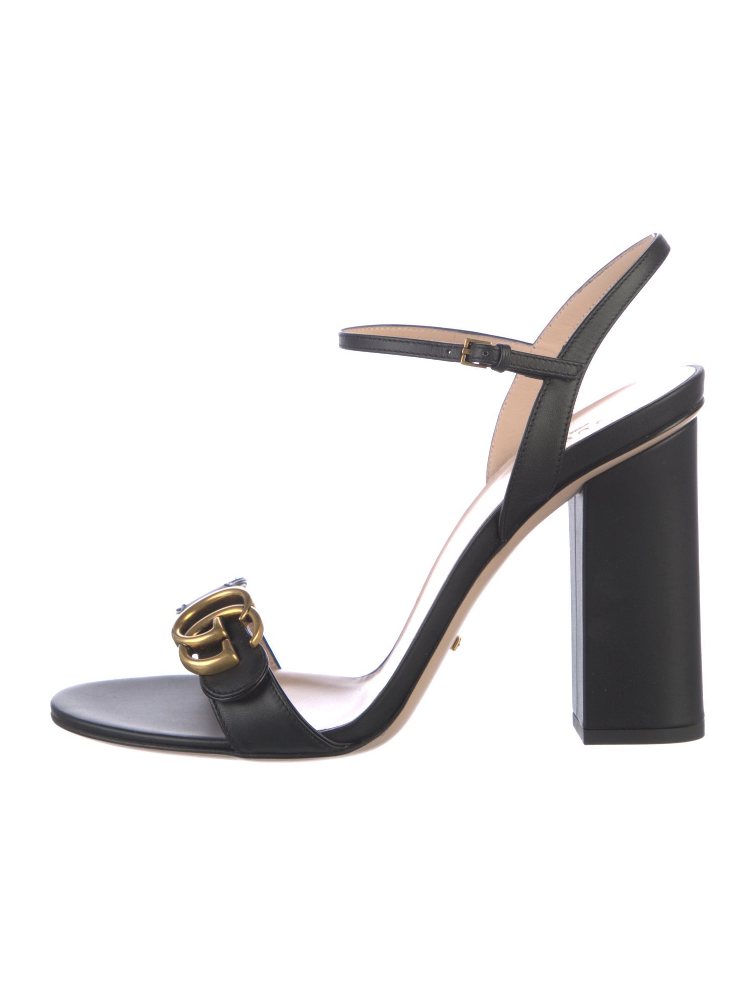 Gucci Double G Logo Leather Sandals