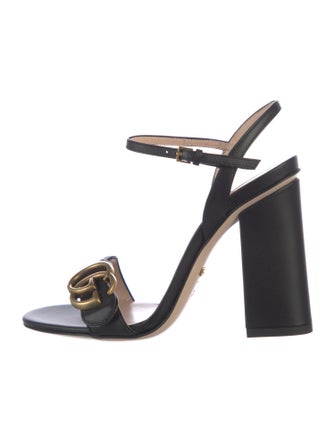 Gucci Leather Scalloped Accent Sandals