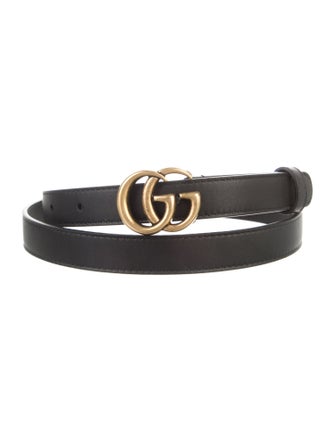 Gucci Double G Logo Skinny Belt